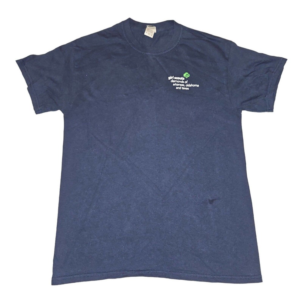 Girl Scouts T-Shirt Medium Juniors/Women's Navy Blue Short Sleeve Graphic Print